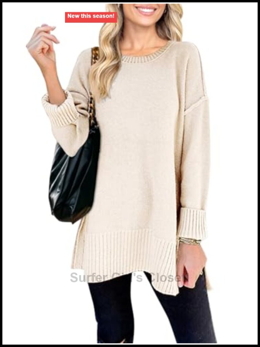 Oversized Tunic Pullover Sweater Lightweight Loose Fit